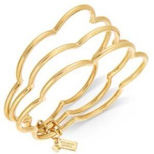 Kate Spade trio of gold wavy bangles